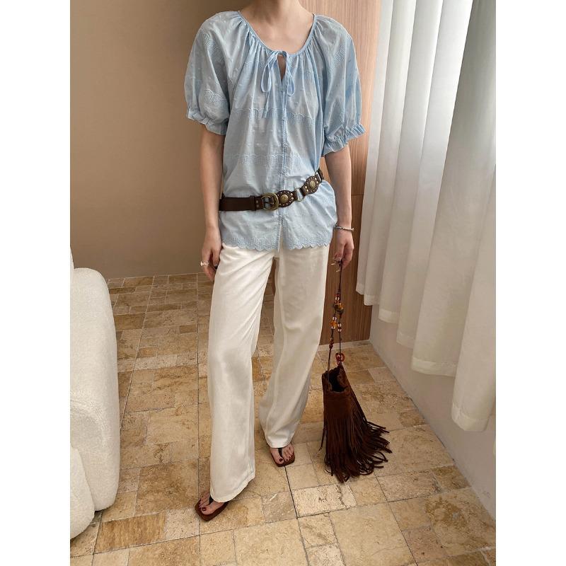 

Джинсы Sinan Design с двумя пуговицами, с высокой посадкой, облегающие, из тенселя, с широкими штанинами SN7554 Medium белый