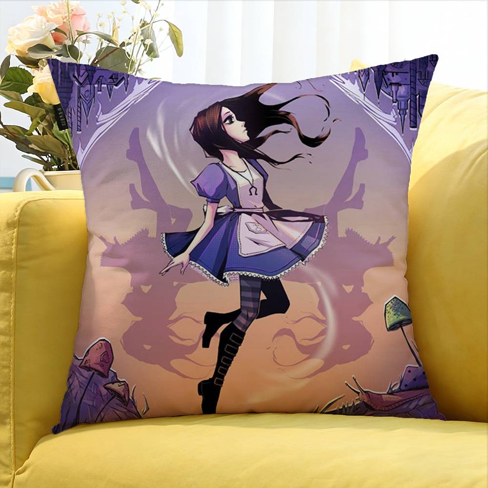 Game Alice M-Madnes-S Returns World Various Sizes Square Pillow Case For Car Home Bedchamber Decor