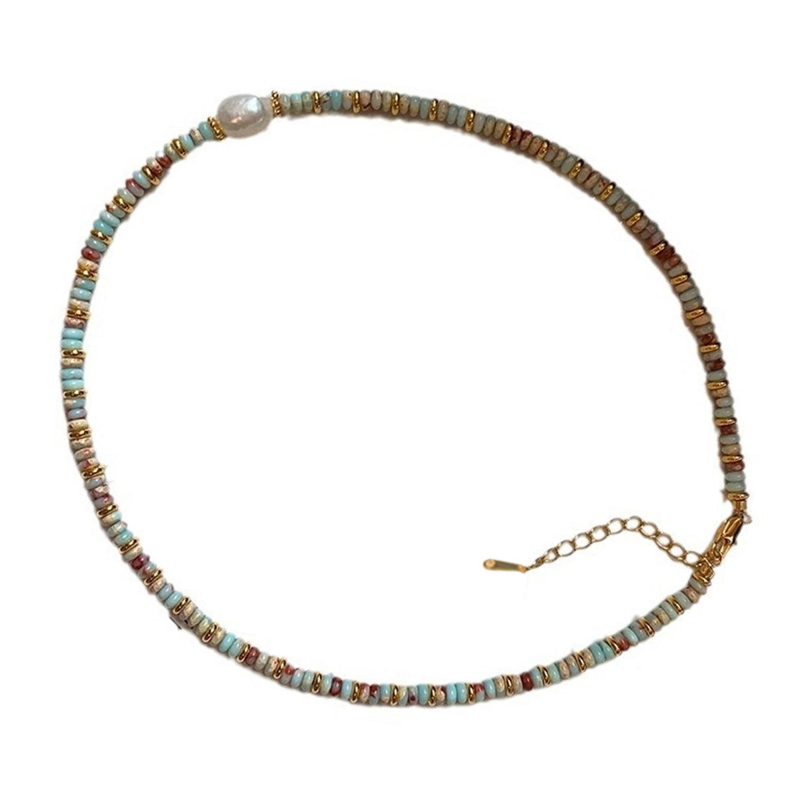 

Красочное ожерелье из искусственных хрустальных бусин, регулируемая длина, бисерная шейная цепочка, модные пляжные украшения для женщин