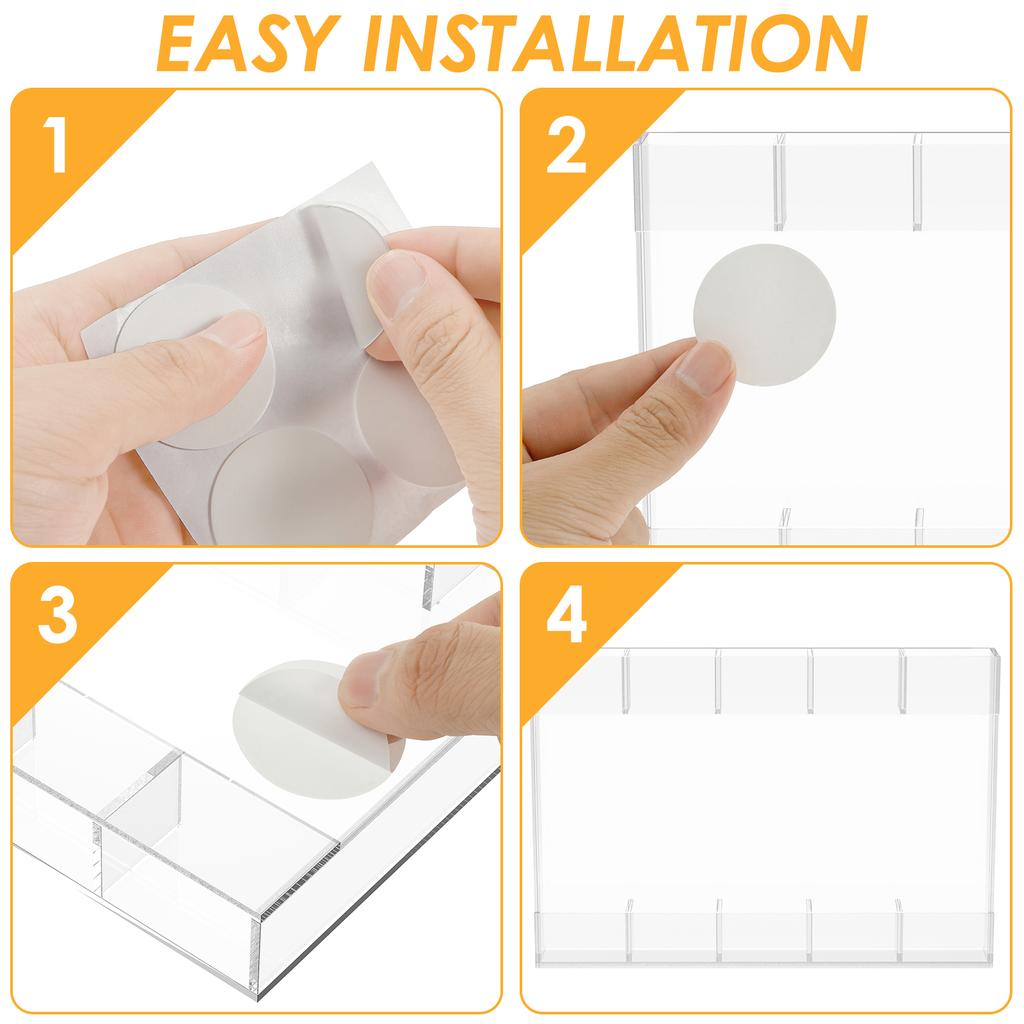 Acrylic Straw Holder With Sticker Reusable Straw Organizer Storage Rack for Drinking Straws Cabinet Door Mounted