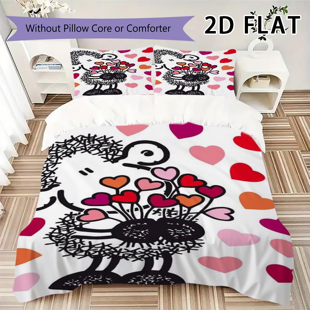 Sheepworld Pattern Bedding Uilt Set Uilt Cover Pillowcase Home Decoration Birthday Gift (1 * Duvet Cover + 2 * Pillowcase Without Core)