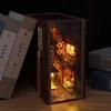 Retro Chinese Food Street DIY Wooden Book Nook Shelf Insert Miniature Building Kits Home Bookend Decoration Adult Handmade Gifts