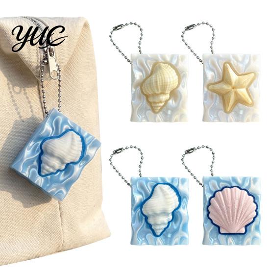 Interactive Clicking Toy Shell Starfish Press Keychain, 3D Printed Marine Theme Stress Relief Durable Key Accessory Holder, Sensory Fidget for