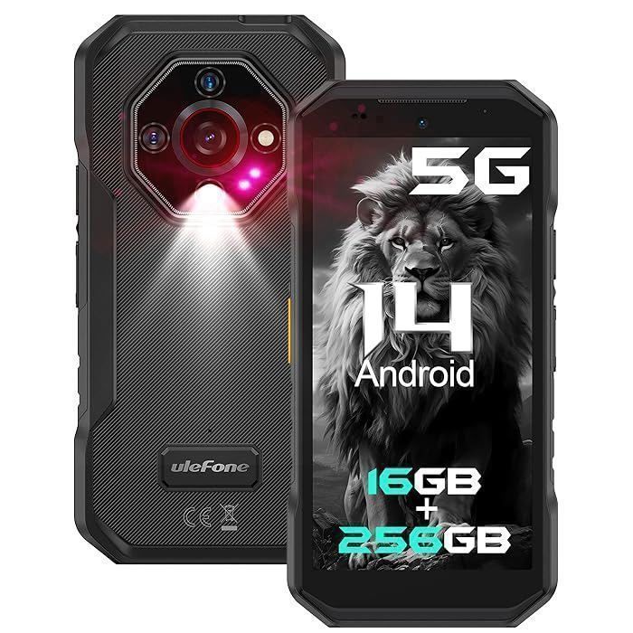 Téléphone Portable Incassable 5G Ulefone Armor X32 Pro 16+256Go 6500mAh 5,65" 64MP Caméra Smartphone Robuste Dural SIM/NFC Noir