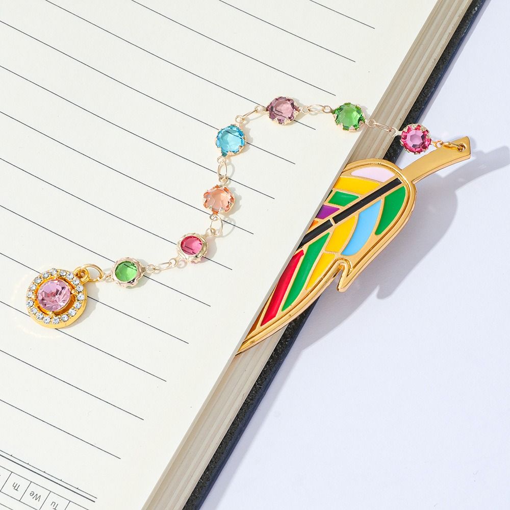 Leaf Shape Bookmark Enamel Design Page Pagination Mark Luxury Book Page Marker  Students
