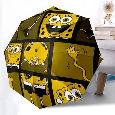 1pc SpongeBob Squares Automatic Open/Close Umbrella Folding Umbrella, Portable Compact Travel Umbrella, Birthday/Christmas Gift for Men & Women