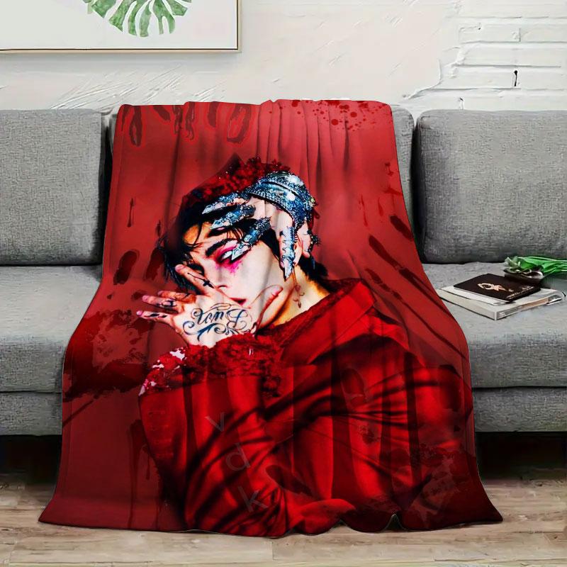 1Pc dprian Print Flannel Blanket, High quality Comfortable for All Seasons, Warmth and Comfort, Perfect for Christmas Gifts