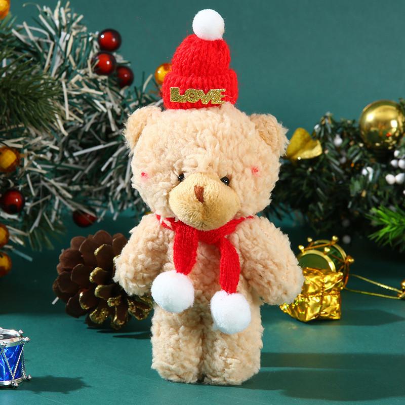 Adorable Plush Christmas Bear Pendant With Colorful Scarves And Hats Perfect For Holiday Decor