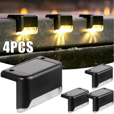 4PCS Solar LED Licht Outdoor Garten Treppen Wand Garten Lichter Pathway Yard Terrasse Stufen Lampen Solar Nachtlicht IP65 wasserdicht