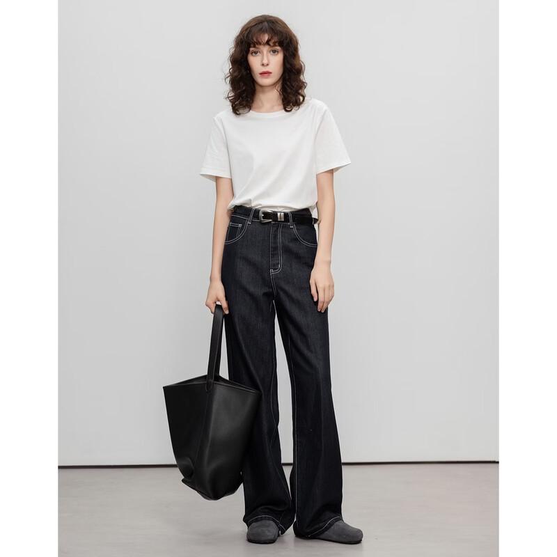 Demana Women s Round Neck Silk Blend Short Sleeve T-Shirt M