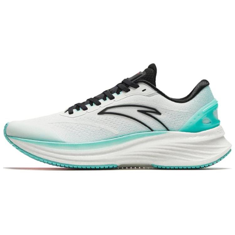New Anta Cushioning, Wear Resistant Low Top Running Shoes Men's White Cyan Black 112415582-1