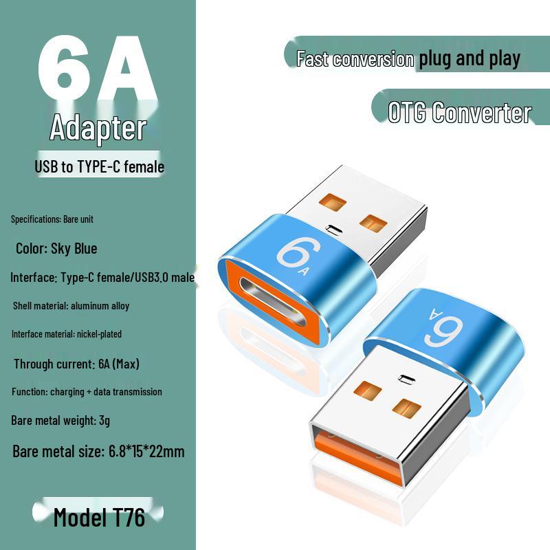USB To Type-C Female Adapter: Fast Charging, Audio, Data, OTG Converter for Cars and Computers