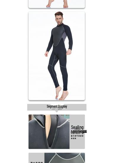 Muta Uomo Full Body Manica Lunga 3MM per Snorkeling, Raccolta di Conchiglie sulla Spiaggia, Soccorso, Windsurf o Surf - Spessa e Calda.
