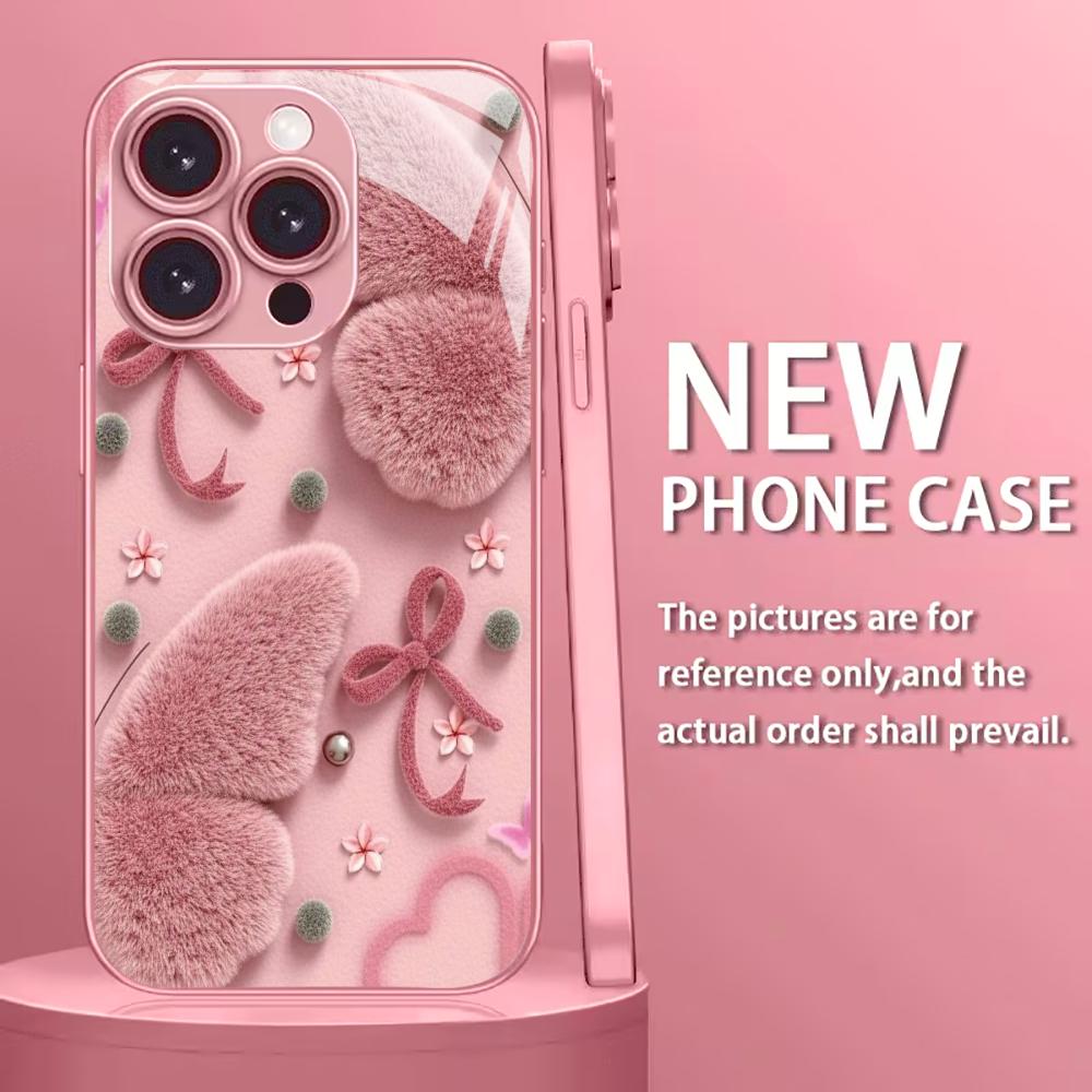 Beautiful Female Exquisite Protective Case Phone Case Metallic Paint Glass PhoneCase for iPhone 17 16 15 14 13pm Pro Plus Madam