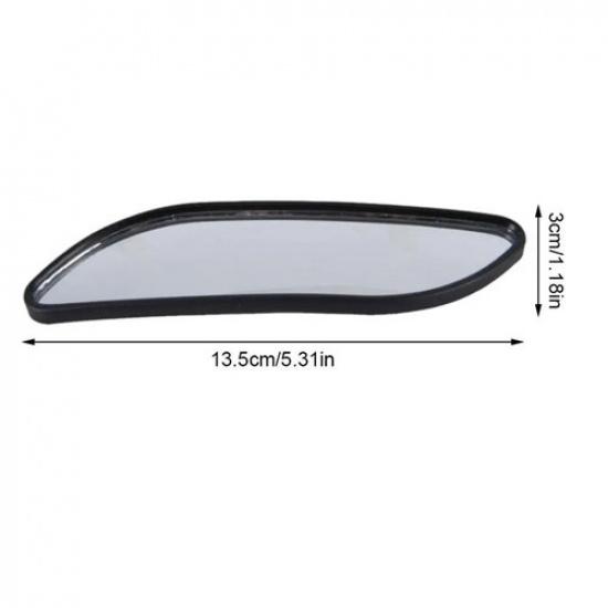 2Pc Black Plastic Shell Glass Blind Spot Rectangular Wide Angle Rear View Mirror