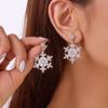 Pearl Snowflake Earrings Rhinestone Xmas Dangle Earrings Christmas Stud Earrings  New Year Ear Gift