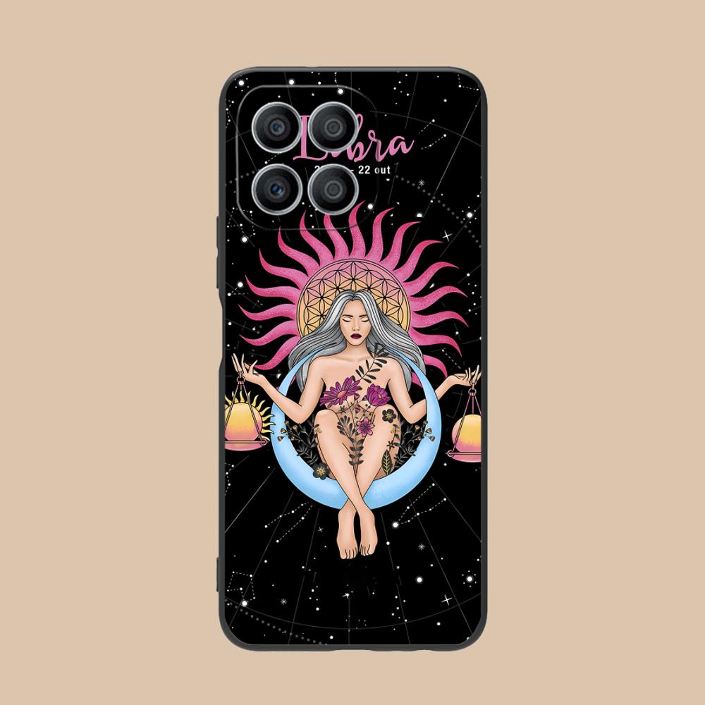 Zodiac Sign Libra Phone Case for Honor 90 80 70 60 50 30 20 10 9 8 7 Pro S SE Lite 5G Soft TPU Shockproof Cover
