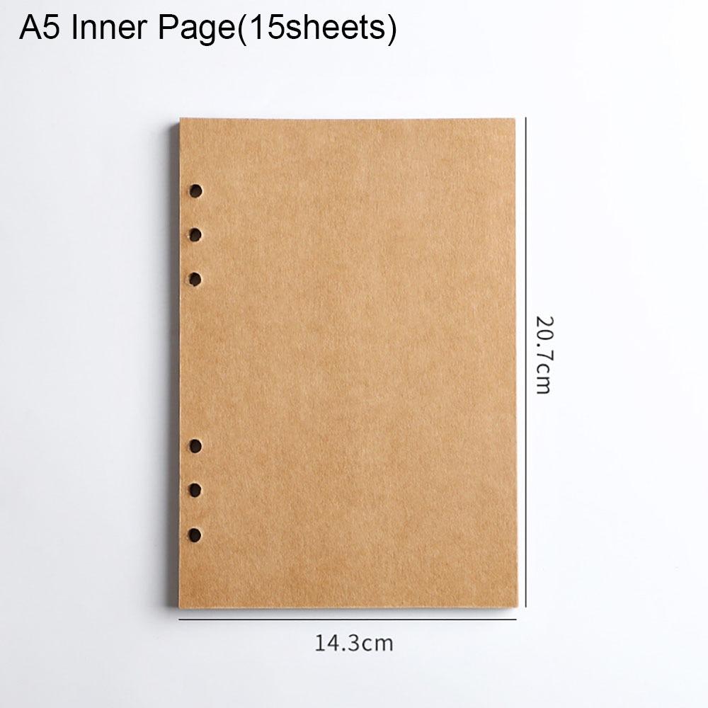 

Vintage Binder File Clip Kraft Paper Perforated Binder Folder New File Folders A5 Inner Page