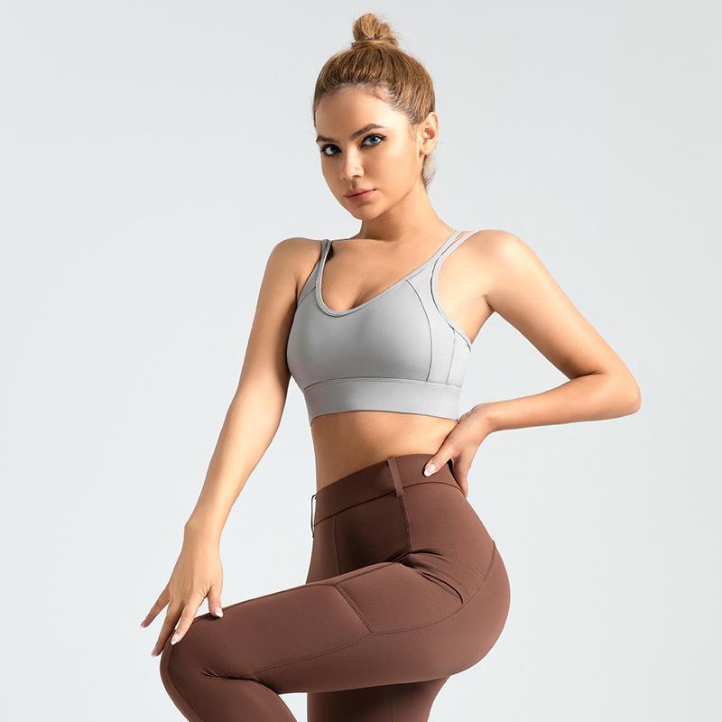 

Спортивный бюстгальтер Cross-Border Yoga с двойными бретелями и пряжкой сзади по бокам L