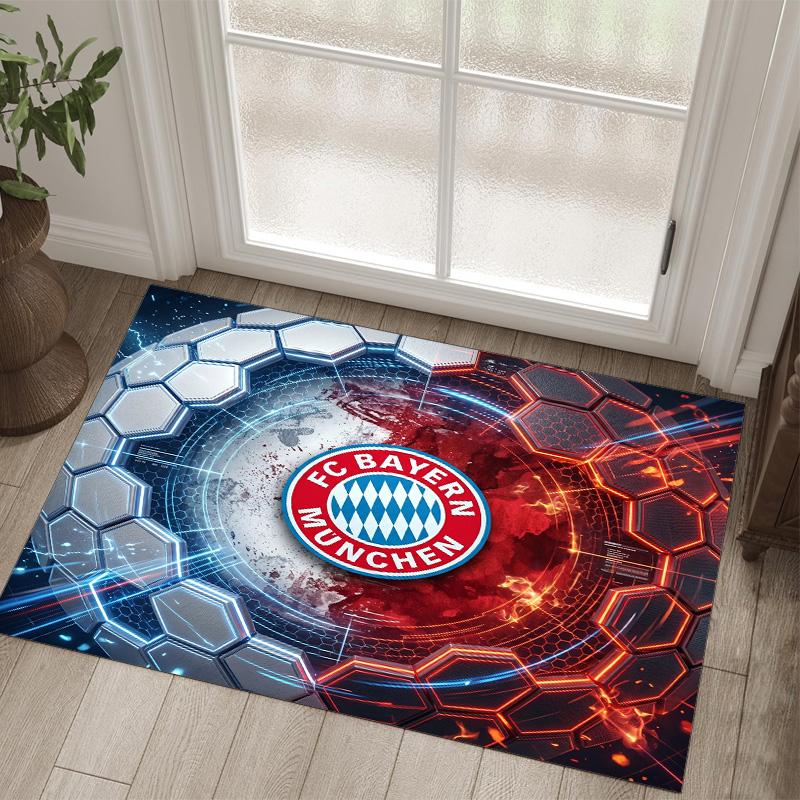 Bayern München Design Kristall Sammet Matta Mysig Icke?Halkskyddad tryckt matta för sovrum, vardagsrum, entré