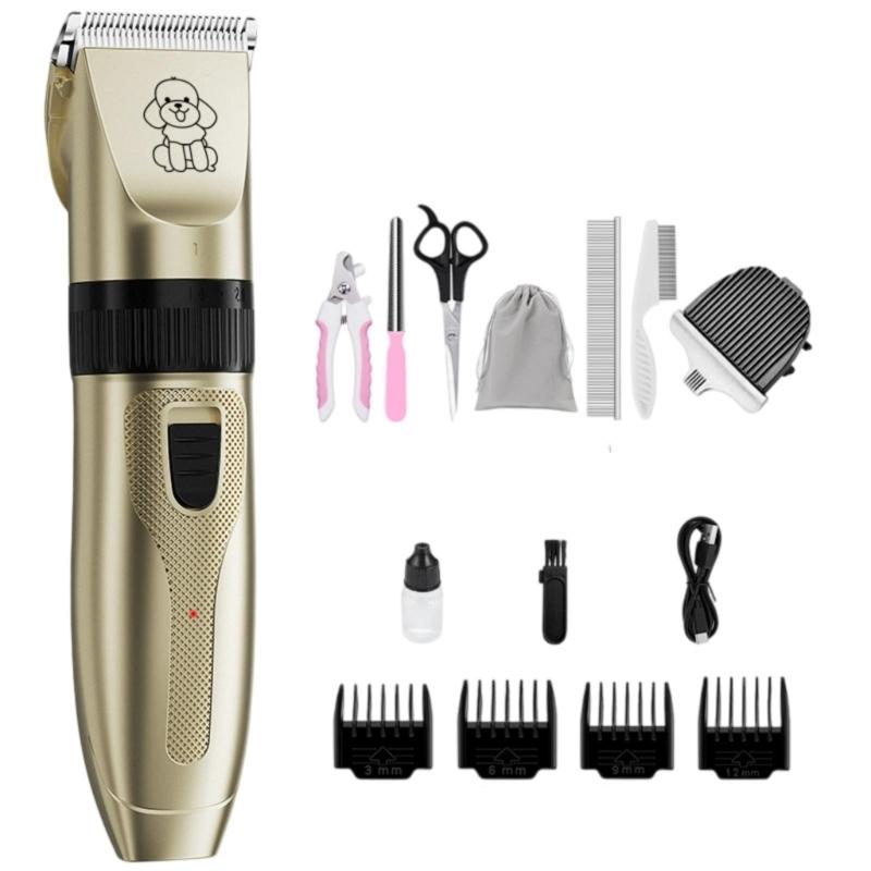 Quiet Motor Pet Hair Cutter Multipurpose Grooming Tool Ergonomic Handle Detachable Blades for Dog Cats Trimming Styling