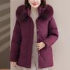 Real Fur Collar Middle Age Women's Winter Down Jackets Hooded Plus Size Thick Down Coats Woman Outerwears