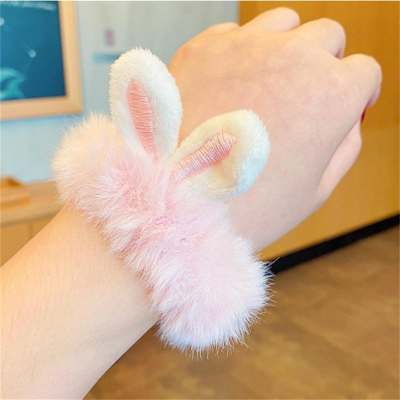 Süße Kaninchen Ohren Haar Seil Candy Farbe elastische Haarbänder Mädchen Haar-Accessoires