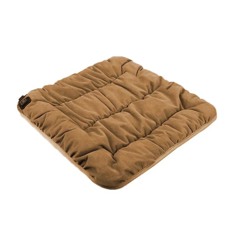 Car Seat Heated Adjustable Temperature Electric Heating Pad Cushion Front Seat  Universal Winter Auto Seat Warmer Pet Warmer коричневый