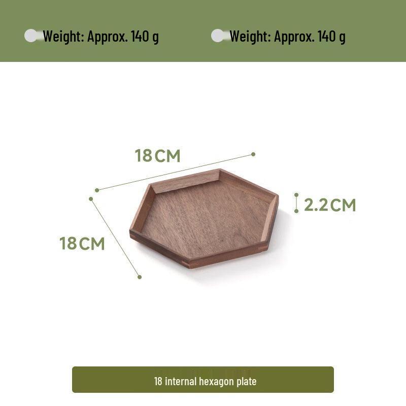 ZISIZ Black Walnut Hexagonal Storage Tray
