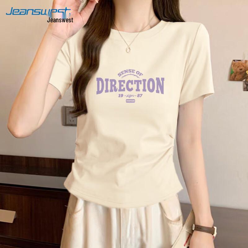 Jeanswest Women s Pleated Slim Fit Crop T-Shirt S