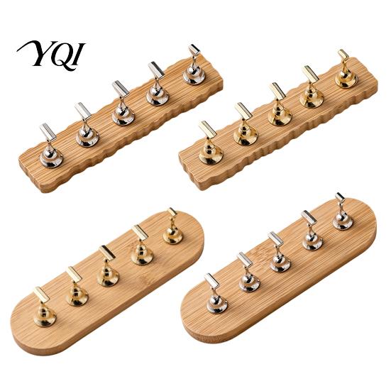 Magnetic Nail Art Stand Practice with Wooden Base, Press-on Holder Bas for Painting Nails, False Display Home Salon Manicure