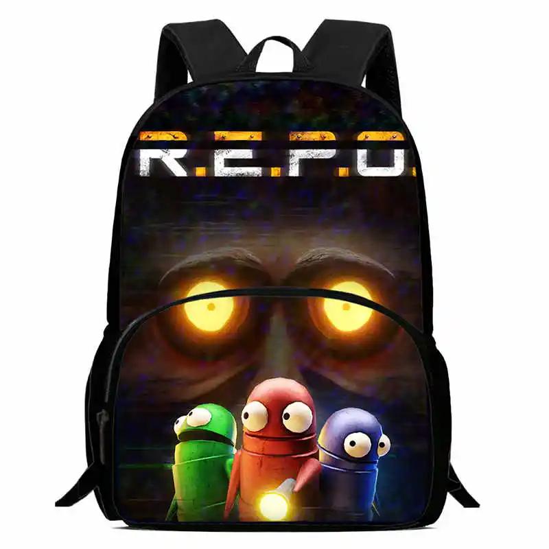 Durable R.E.P.O Kid Backpack for Pupil Students Child School Backpack with Front Pocket,Cartoon Child School Bags for Boys Girls