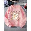 European sizes Kids' Crewneck Sweatshirt - Cute Bear Holding Bread And Fork , Sportswear And Casual Wear, Soft And Comfortable, Children's Clothing