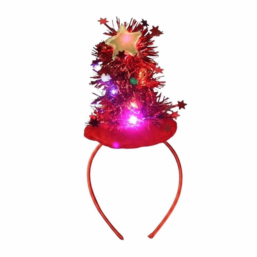 Star Xmas Hair Hoop Plush Texture Holiday Headwear Christmas Tree Headband Family Gathering