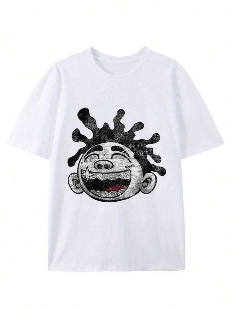 T-shirt décontracté unisexe style Hip-Hop Rétro Streetwear avec Imprimé Graphique