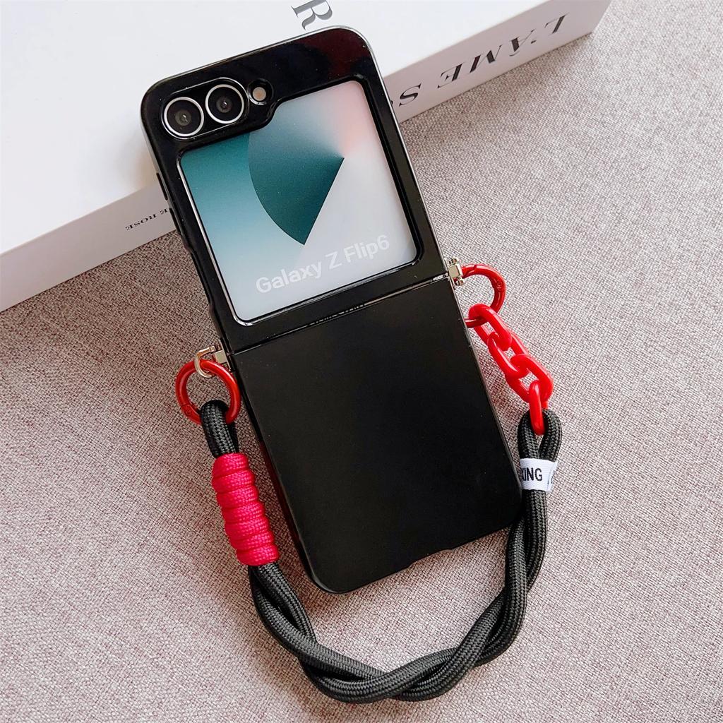 Phone Case For Motorala Moto Razr 40 50 Ultra Cute Candy Solid Protective Cover With Wrist Strap Slim