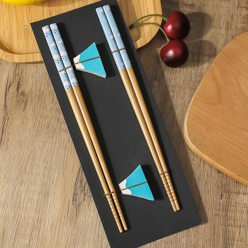 2 Pairs Chinese Chopsticks Japanese Korean Sushi Solid Wood Chopsticks Wedding Gift Chop Sticks Hashi Two Pairs Chopsticks Set