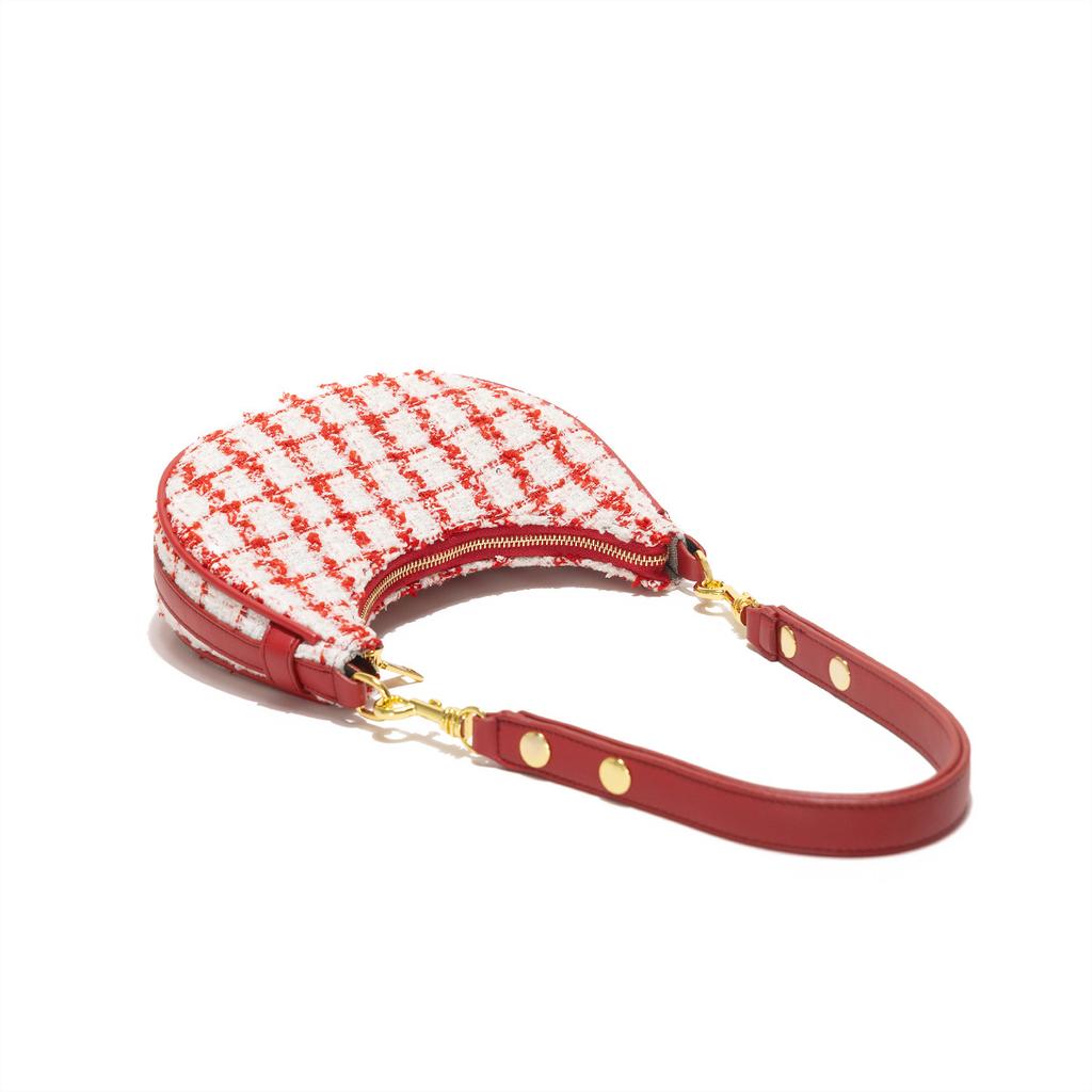 2024 Fall/Winter New Fashionable Niche Design Woolen Underarm Bag with a High-End Feel, Single-Shoulder Crossbody Dumpling Bag