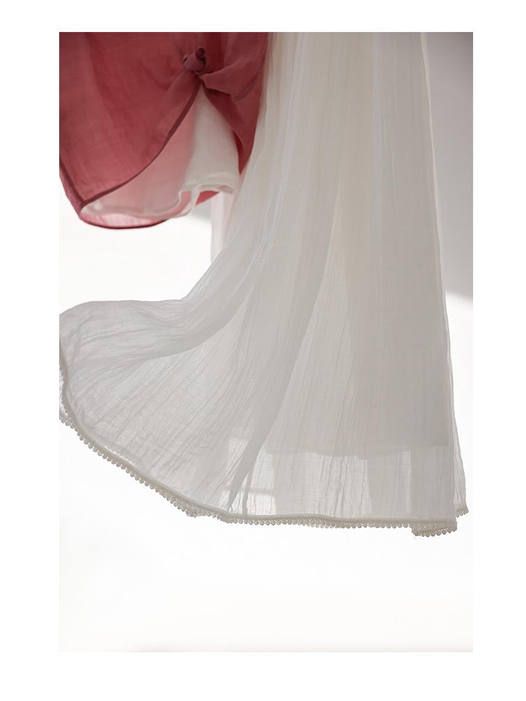 Lightweight Retro Linen Flowy Long Skirt with Elastic Waist