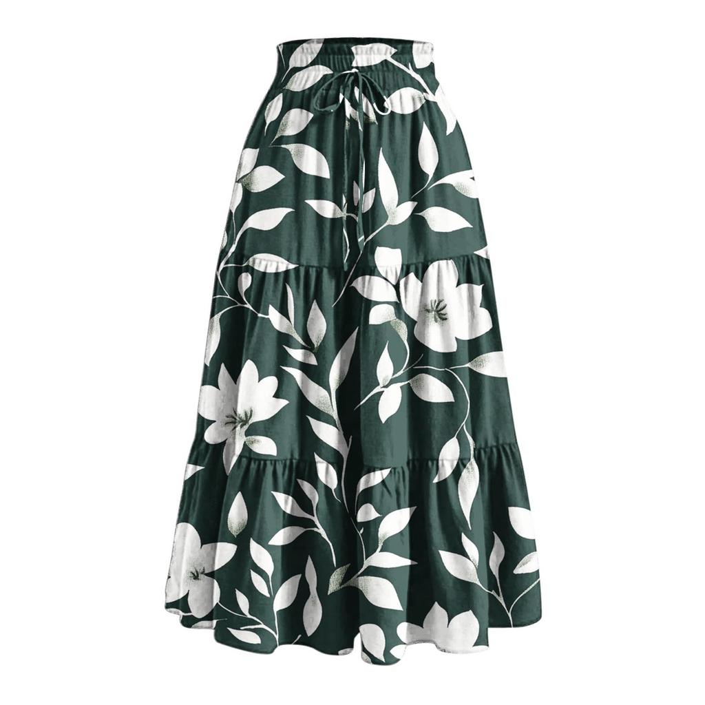 Women's Printed Loose A-line Long Skirt