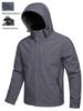 Men's Waterproof Hooded Windbreaker Jacket with Detachable Hood and "EXPLORE" Zip Pocket - Lightweight Outdoor Hiking and Travel Coat.