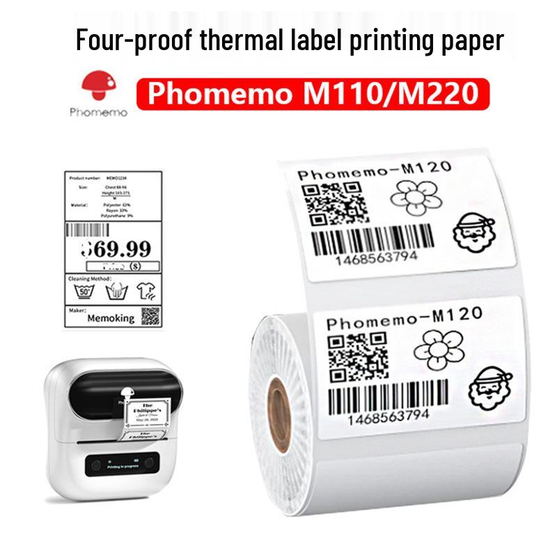Yacole Tear-Resistant Thermal Barcode Label Paper for Phomemo M110/M220