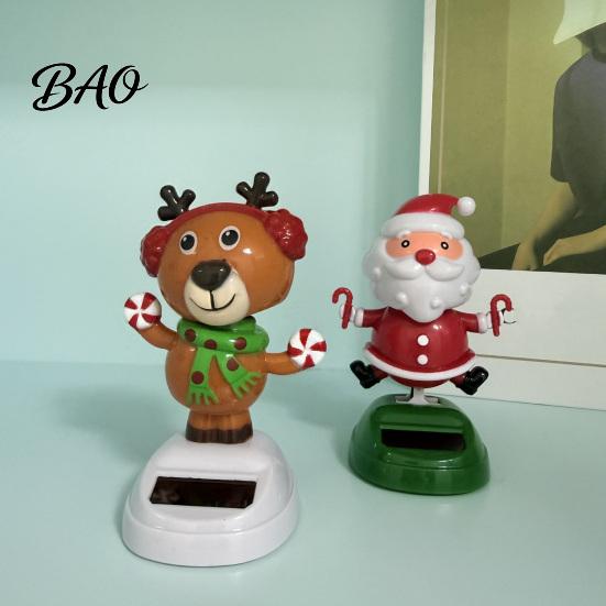 Funny Snowman Desk Decor Solar Powered Dancing Car Ornament, Creative Dashboard Christmas Cartoon Figure for Swing Figures Cars Auto Interior