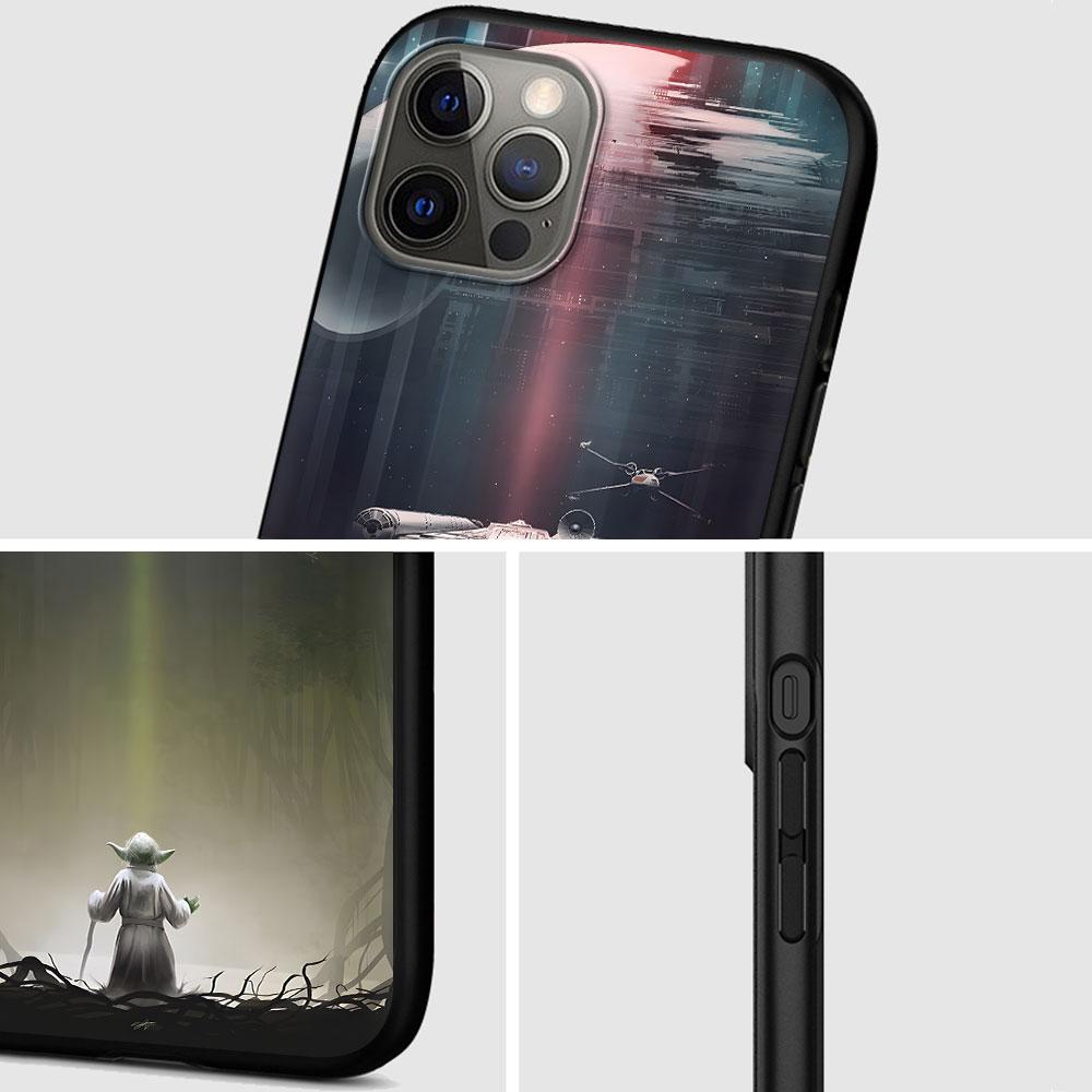 Yoda Darth Vader Hülle für Apple iPhone 13 14 Plus 11 12 Mini 15 Pro Max 7 8 SE 2020 X XS XR Silikon Schwarz Weiche Handyhülle