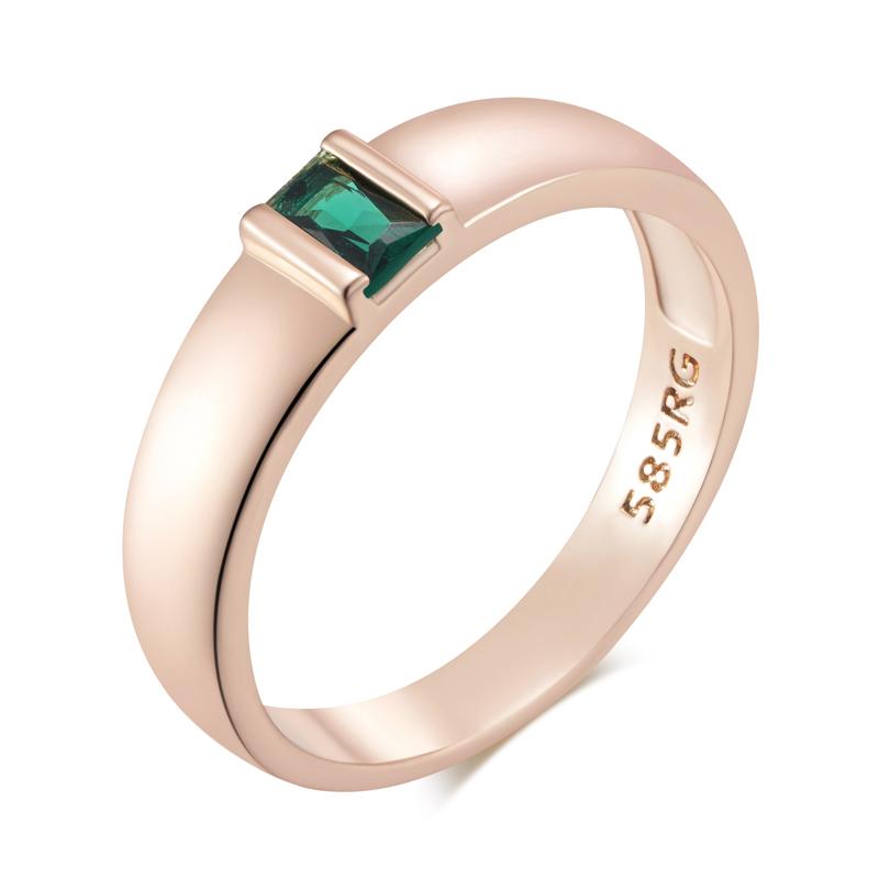 

Rose Gold Color Simple Big Ring For Women Fashion Square Green Natural Zircon Accessories Vintage Wedding Jewelry 10