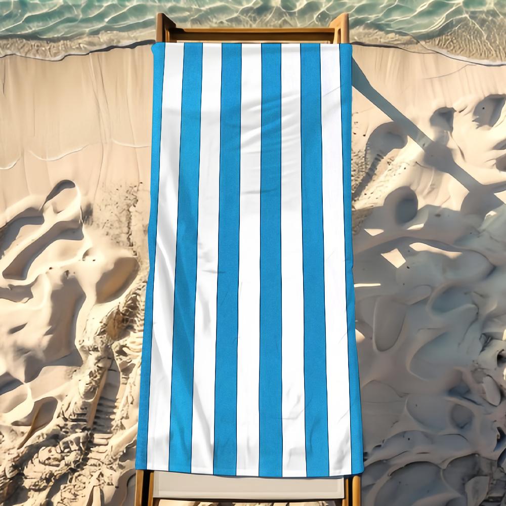 Stripe Towel Beach Towel Travel Lightweight Skin Friendly for Pool Beach Camping Cruise Summer STJ40x70CM