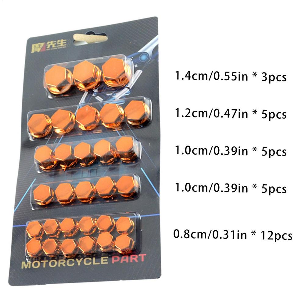 Nut Cover For Motorcycle 5 Colors Motorcycle Screw Cover 30PCS/Set Motorcycle Screw Nut Bolt Covers Rustproof Motorcycle Screw