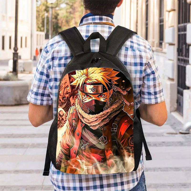 NARUTO Cartoon 15-inch Lightweight Backpack With Adjustable Shoulder Straps Kids Daily School Bag For Boys Girls Age 5-9