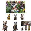 Whimsical Garden Decor Resin Statue Of Cat With Dwarf Handcrafted