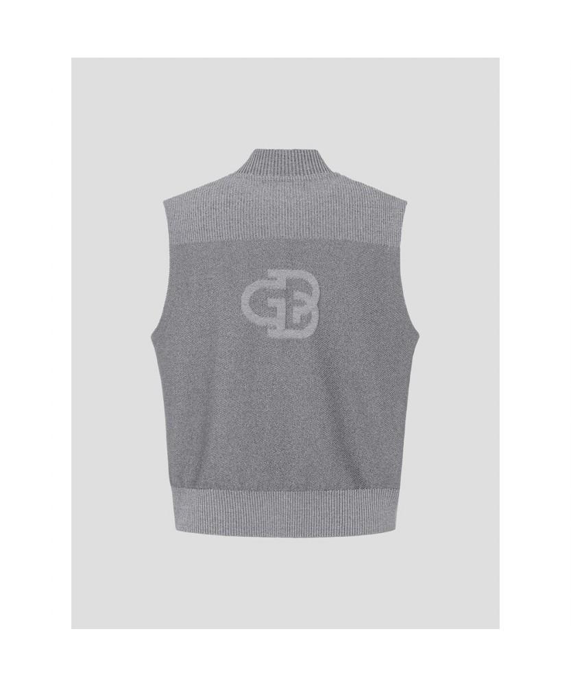 BEANPOLE GOLF Women'S Collar Neck Full Open Knit Vest Grey